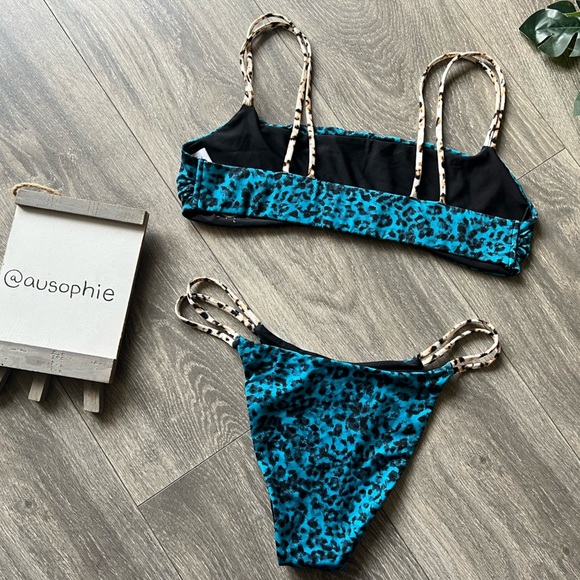Blue life sapphire cheetah Bianca bikini top (L) & Mia bikini bottom (M). - Picture 6 of 10